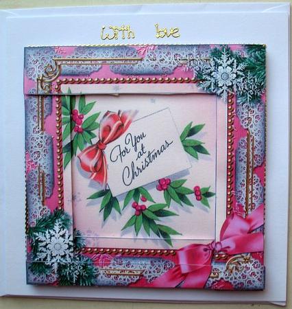 For You at Christmas Pink Snow 5inch Spiral Edge Stacker by Mary Murphy