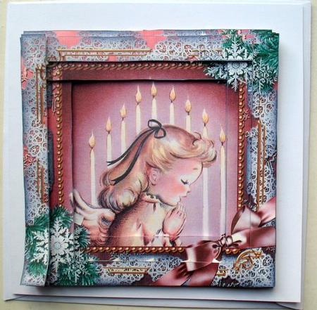 Christmas Prayer Snow 5inch Spiral Edge Stacker by Mary Murphy