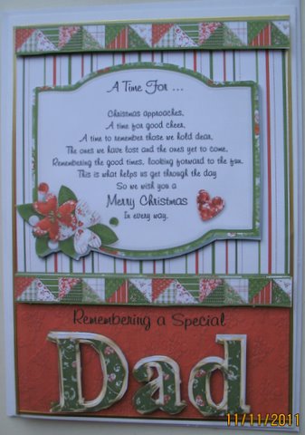 Remembering a Special Dad Christmas Card Front with Verse by Mary Murphy
