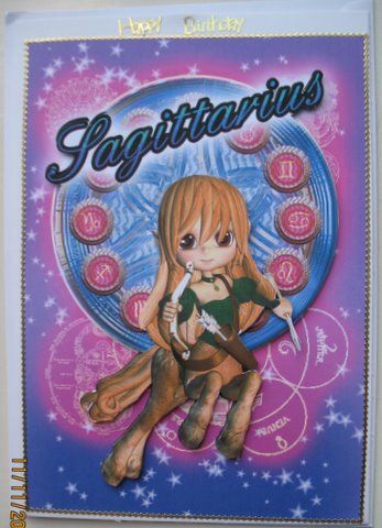 Sagittarius Zodiac Birthday Greeting Card by Mary Murphy