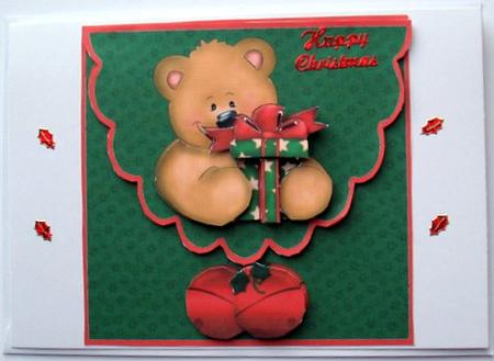 Present Teddy Square Envelope Card by Mary Murphy