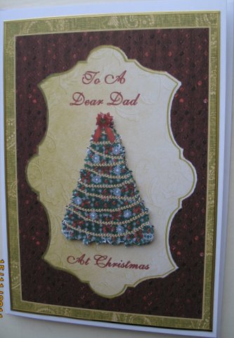 Christmas Tree on Red Glitter & Gold -dad by Mary Murphy