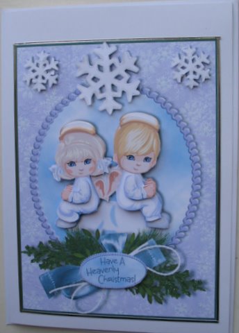 A Heavenly Christmas! - Card Front with Decoupage by Mary Murphy