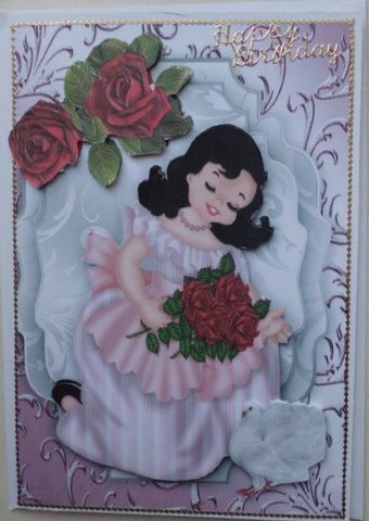 Little Lady with Roses and Dove by Mary Murphy