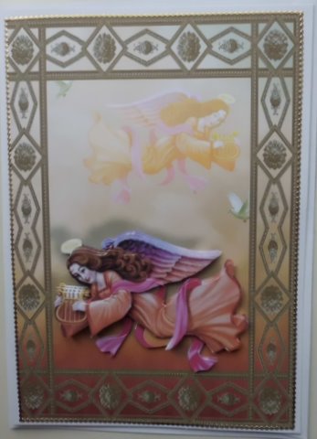 Angel Card Front with Decoupage by Mary Murphy