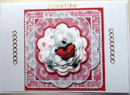 Polar Bear Love Topper with Scalloped Pyramage by Mary Murphy