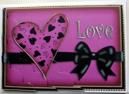A5 Love Heart Scallop Corner Side Stacker by Mary Murphy