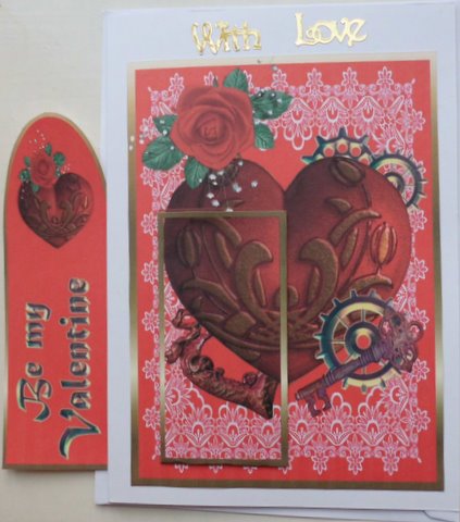 Bookmark Card - Steam Punk Valentine by Mary Murphy