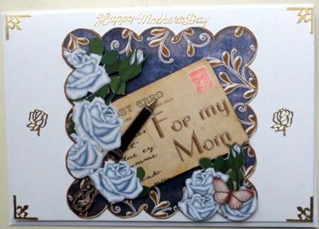 Blue Roses Postcard for My Mom Step by Step by Mary Murphy