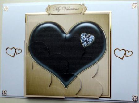 Diamond Set Heart Shell Edged Corner Side Stacker by Mary Murphy
