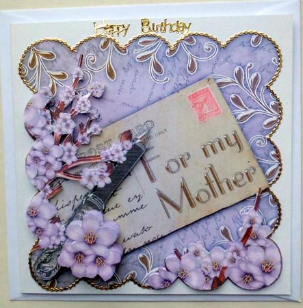 Lilac Blossom for My Mother Postcard Step by Step by Mary Murphy