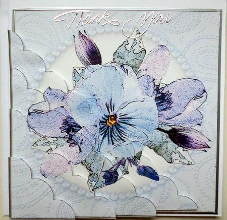 Posy and Pearls Scallop Corner Side Stacker Topper by Mary Murphy