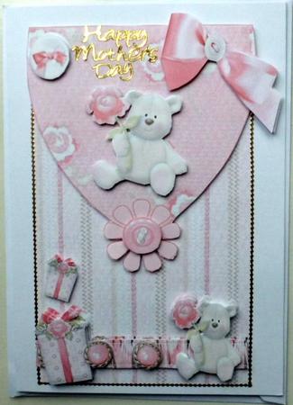Teddy with Flower Envelope Card Front by Mary Murphy