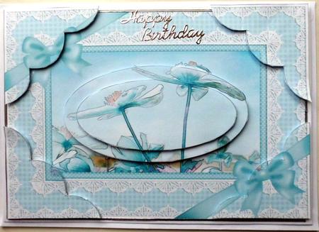 A5 Clematis and Lace Scallop Corners and Pyramage by Mary Murphy