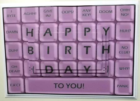 A5 Novelty Fun Computer Keyboard Greetings Pyramage Topper by Mary Murphy
