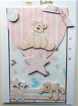 Girl Bear Envelope Card Front by Mary Murphy