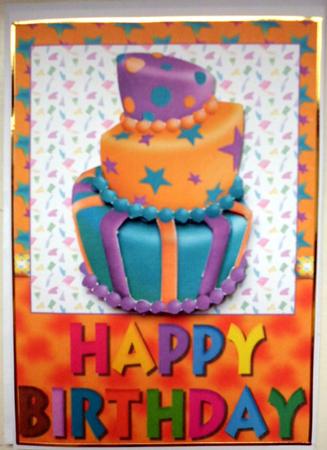 Crazy Birthday Cake Card Front by Mary Murphy