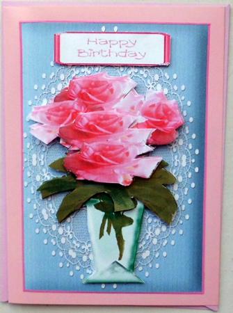 Pink Birthday Roses Step by Step by Mary Murphy