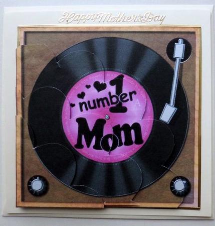 Number 1 Mum Record Scallop Corner Side Stacker Topper by Mary Murphy