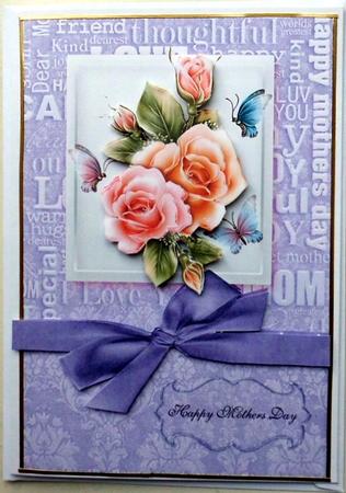 Mothers Day Floral Card Front by Mary Murphy