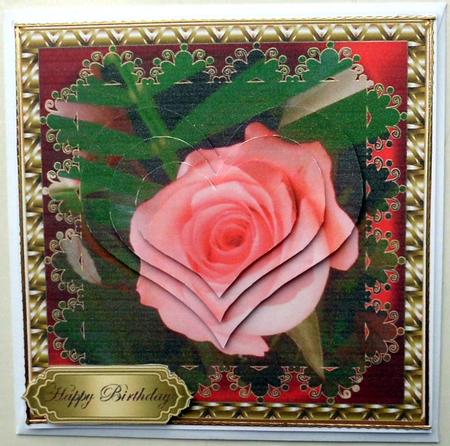Pink Rose Heart Pyramid by Mary Murphy