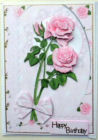 Pink Roses and Lace Decoupage by Mary Murphy