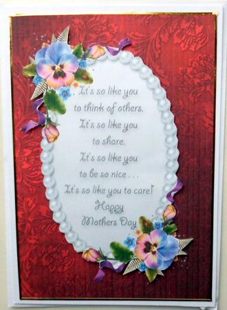Mothers Day Pansies Card Front by Mary Murphy