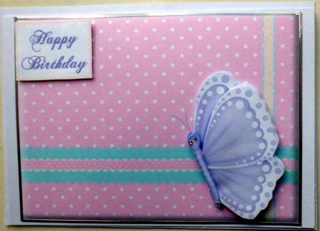 Pink and Purple Butterfly Card by Mary Murphy