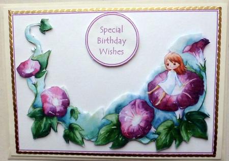 Darling Little Flower Girl Sat on a Beautiful Purple Flower by Mary Murphy