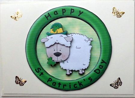 St Patrick's Day Sheep Card by Mary Murphy
