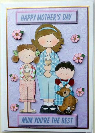 Mothers Day/birthday Decoupage Card Front by Mary Murphy