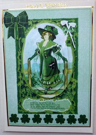 Vintage St Patricks Day Lady Pyramid by Mary Murphy