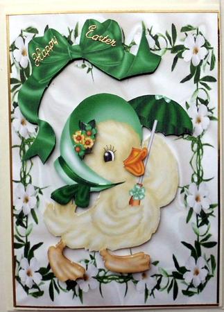 Little Chick with Bonnet on with Umberella by Mary Murphy