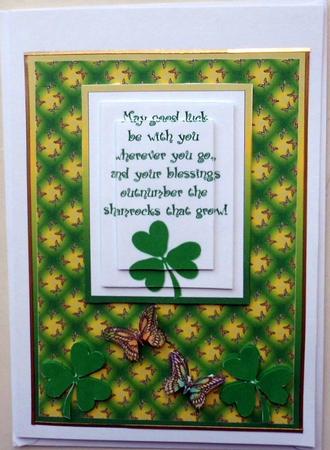 St. Patrick's Day Shamrocks and Butterflies by Mary Murphy