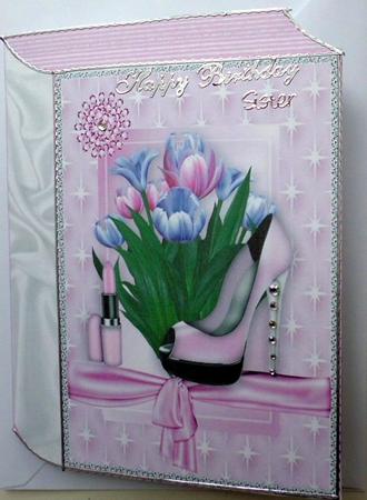 Ladies Pink Shoe and Lippy with Pink and Lilac Tulips Book by Mary Murphy