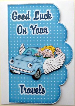On Your Travels Scallope Edge Curve Card by Mary Murphy