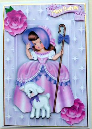 Little Bo Peep with Her Little Lamb in Star Frame by Mary Murphy