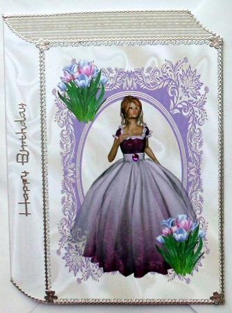 Beautiful Lady in Ornate Frame with Tulips Folded Book by Mary Murphy