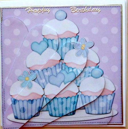 Cupcakes Felties Fan Pyramage Topper by Mary Murphy