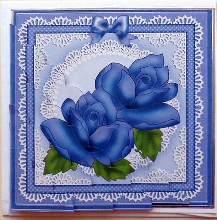 Just Roses Scallop Corner Side Stacker Topper by Mary Murphy