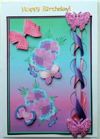 Woven Ribbon Card 3 - Vivid Butterflies by Mary Murphy