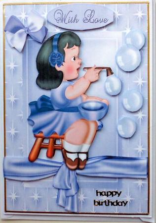I'm Forever Blowing Bubbles! Cute Little Girl by Mary Murphy