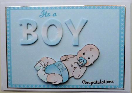Blue Baby Boy Card by Mary Murphy