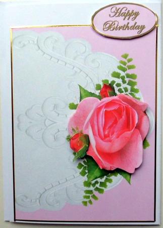 Pink Roses on Cream Lace by Mary Murphy