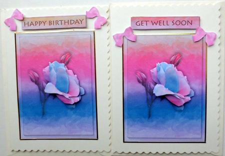 Purple Hues Rose Decoupage Birthday and Get Well C6 Card She by Mary Murphy