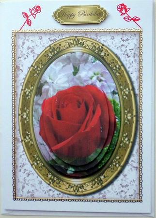 Red Rose Envelope Card Front 5 by Mary Murphy
