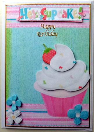 Hey Cupcake White & Pink Cupcake by Mary Murphy