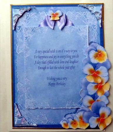Pansies and Lace Birthday Wishes by Mary Murphy