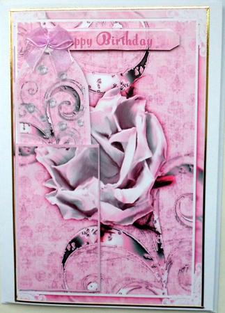 Pink Rose Happy Birthday Get Well Soon Bookmark Keepsake by Mary Murphy