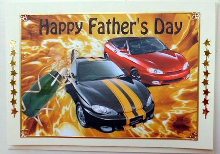 Hot Wheels with Sport Cars in Flames for Fathers Day A4 by Mary Murphy